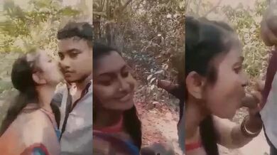 Bengali college girl having spicy blowjob swallows